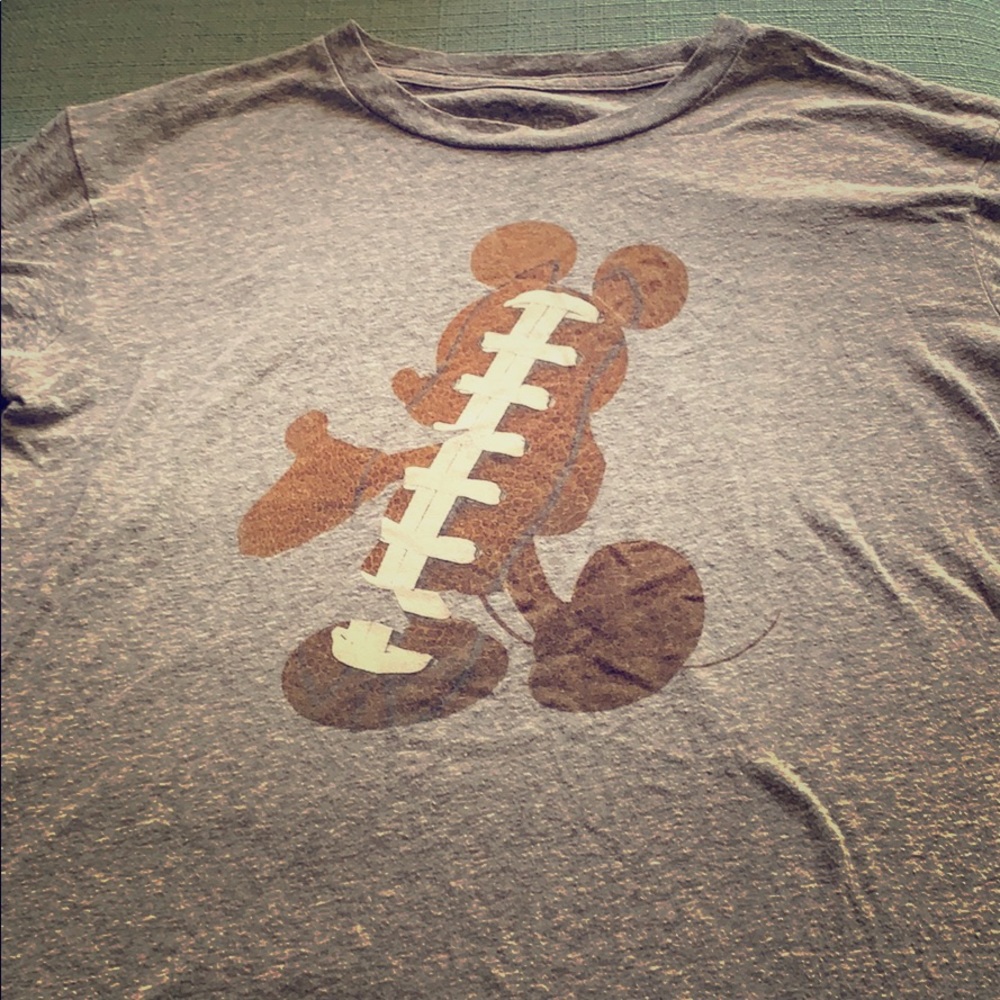 Gray Disney Mickey Mouse Football T-Shirt
